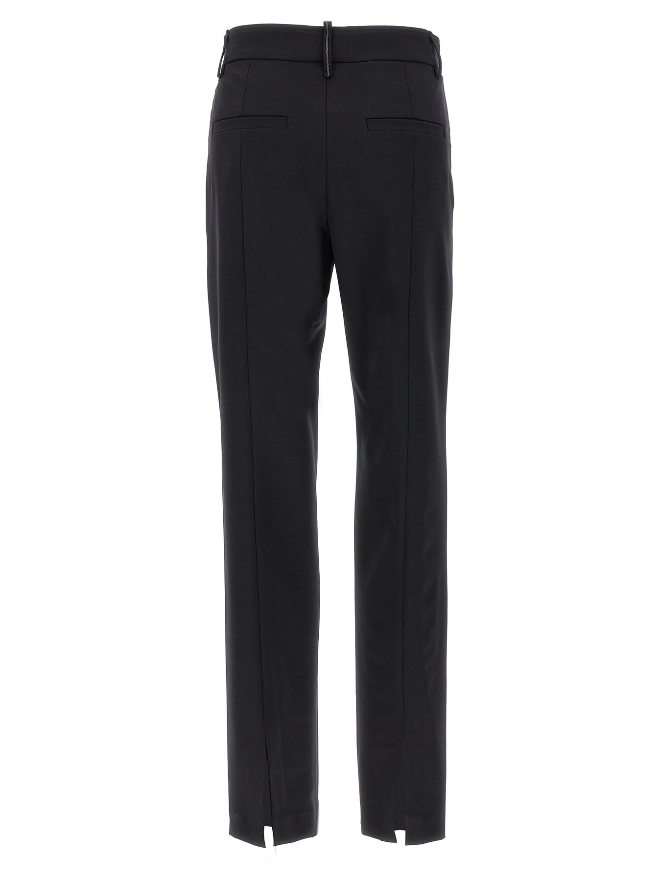 Wool  Slits Pants Black - 2