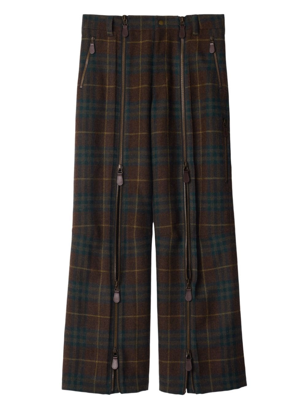 checked wool trousers - 3