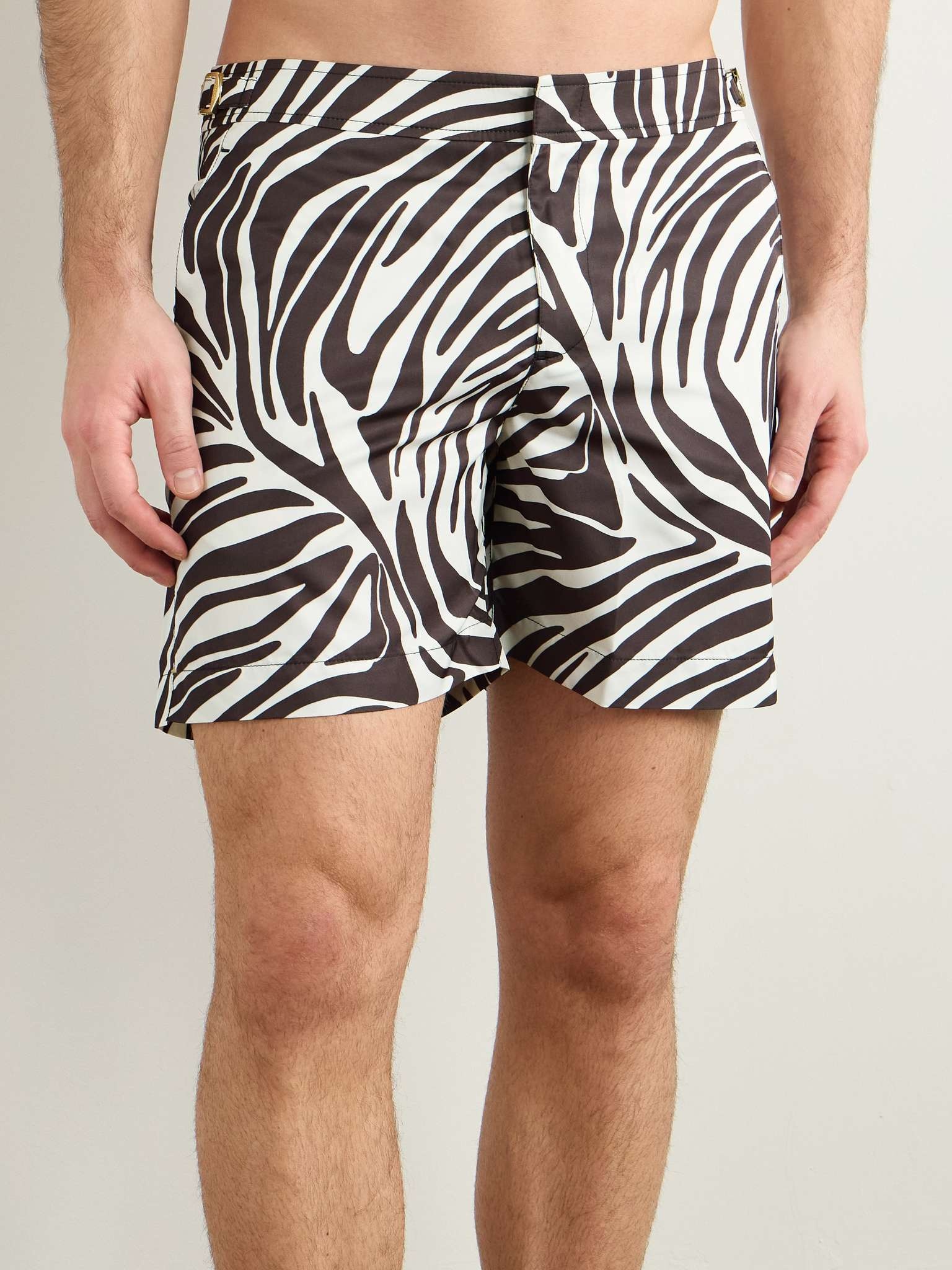 + 007 Bulldog Straight-Leg Zebra-Print Recycled Swim Shorts - 2