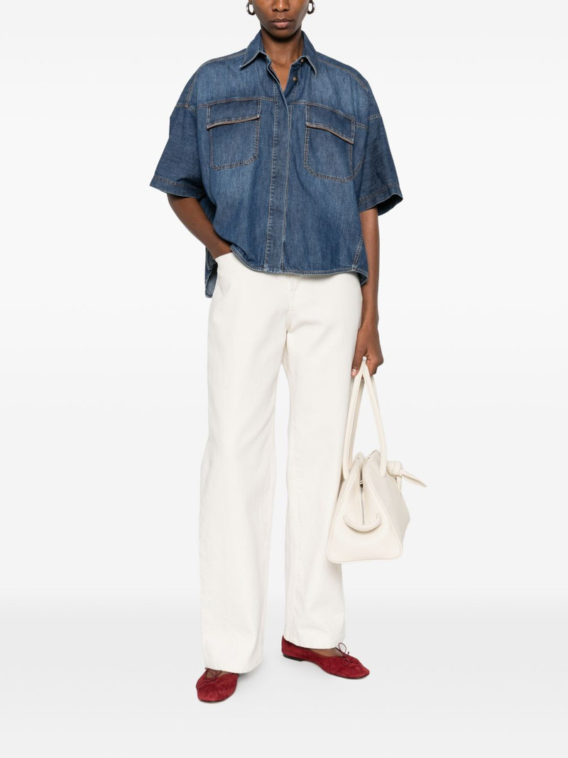 Brunello Cucinelli flap-pockets denim shirt outlook