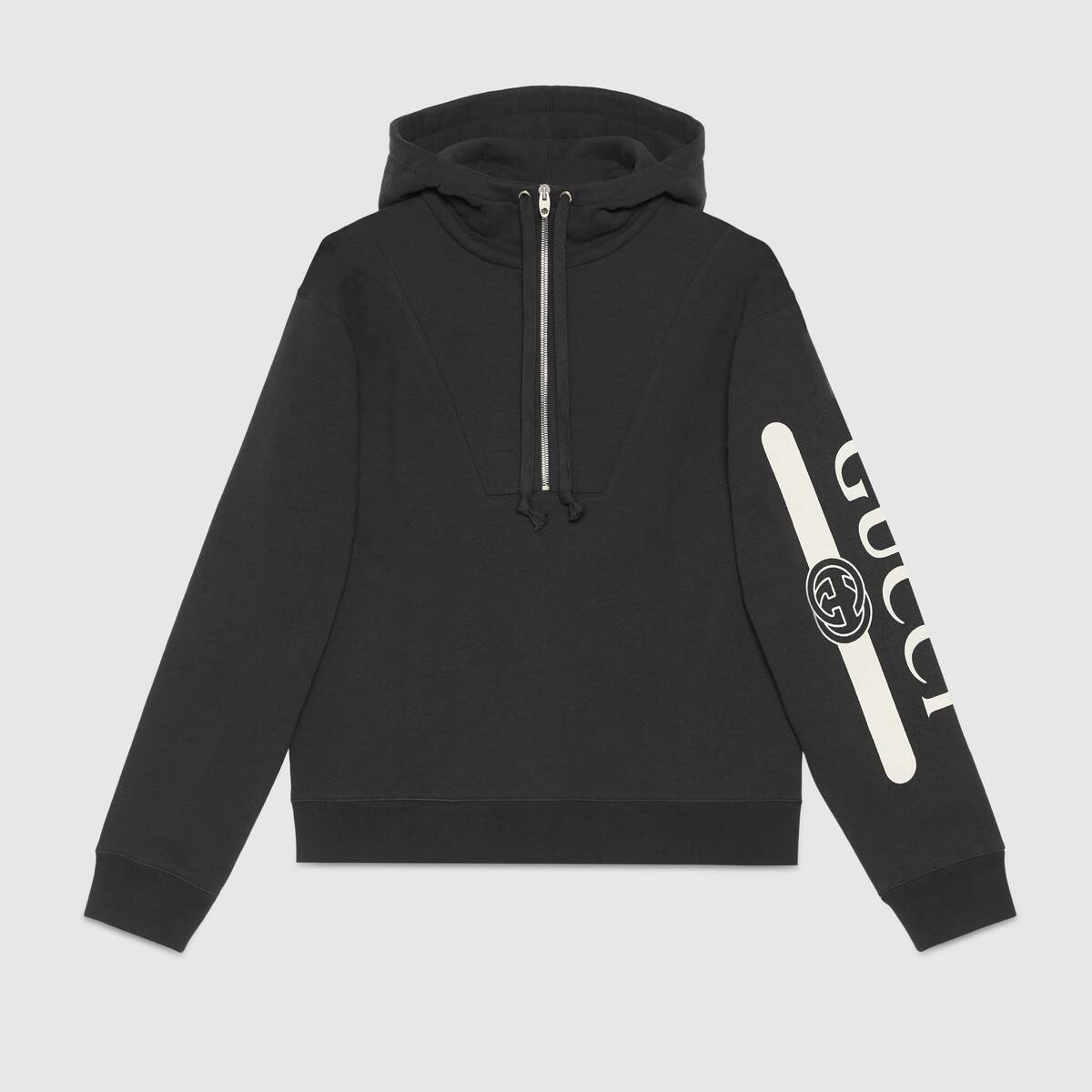 Gucci logo print hooded sweatshirt - 1