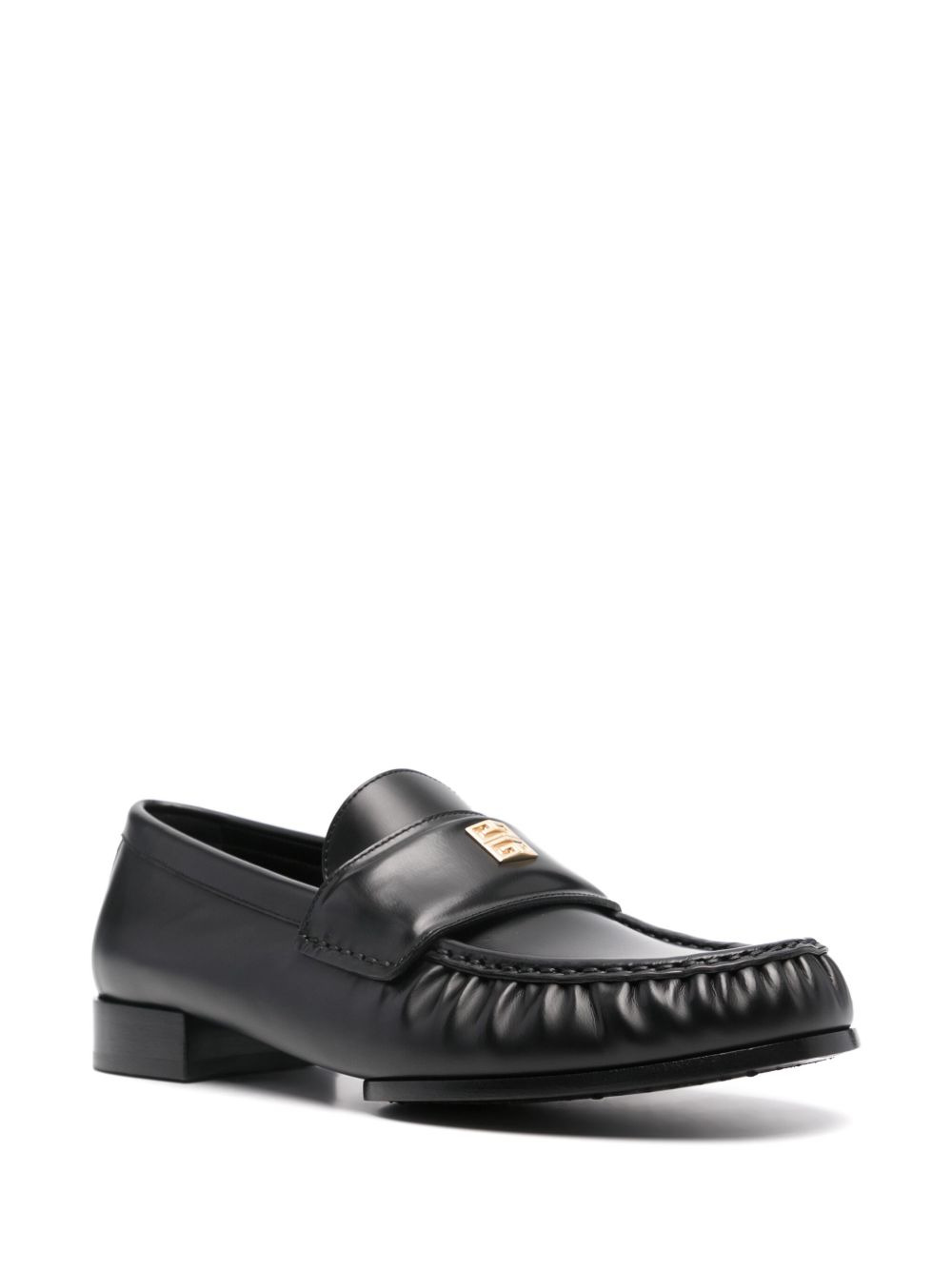 4G ruched leather loafers - 2