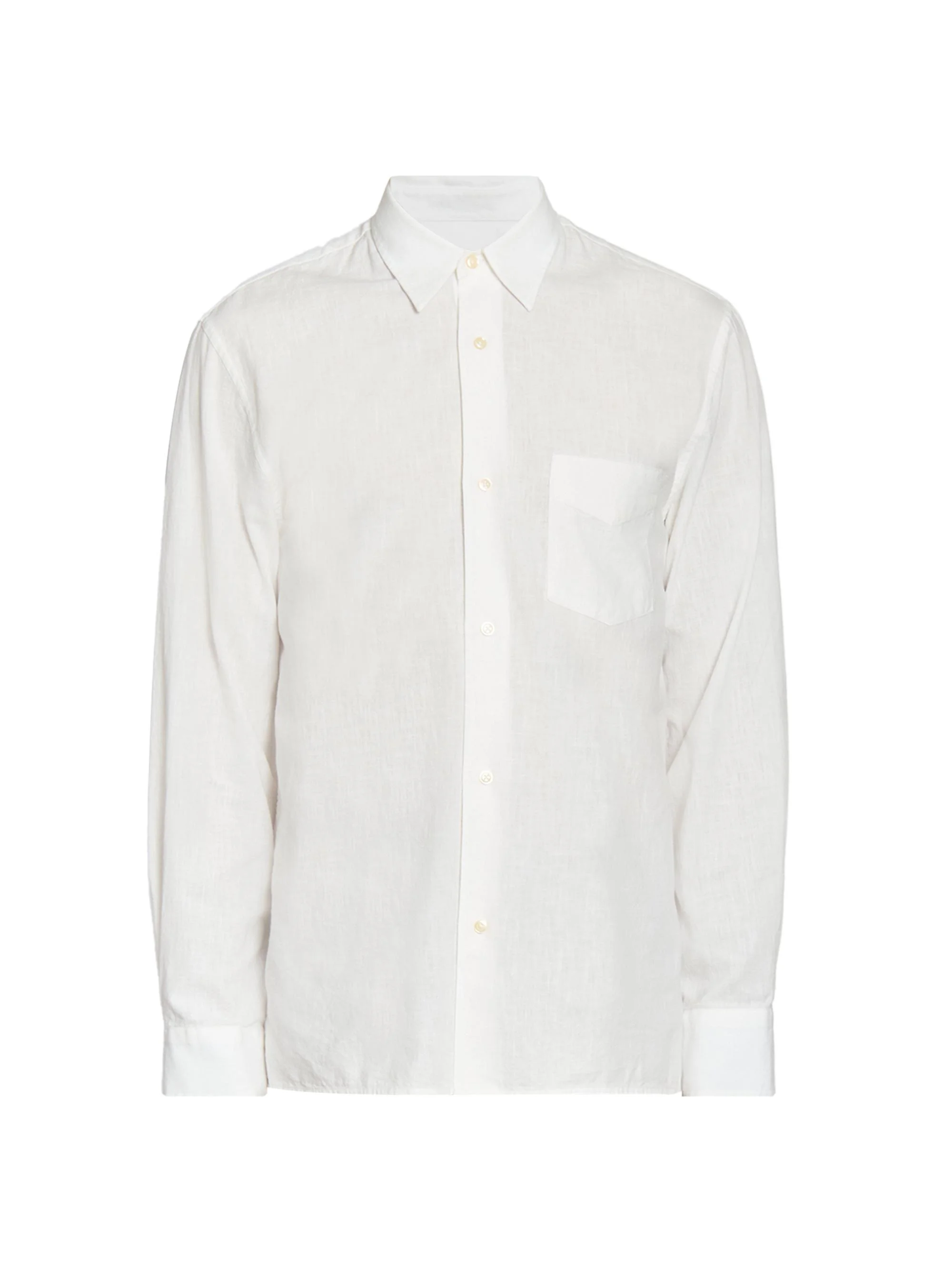 Men Guido Slub Cotton Shirt - White - 1
