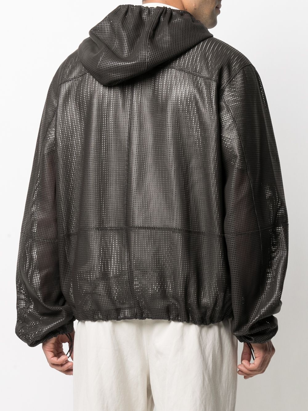 perforated hooded jacket - 4