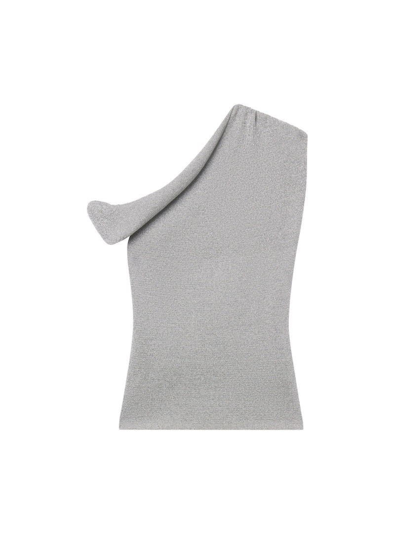 Mona Metallic Knit Asymmetric Top 1