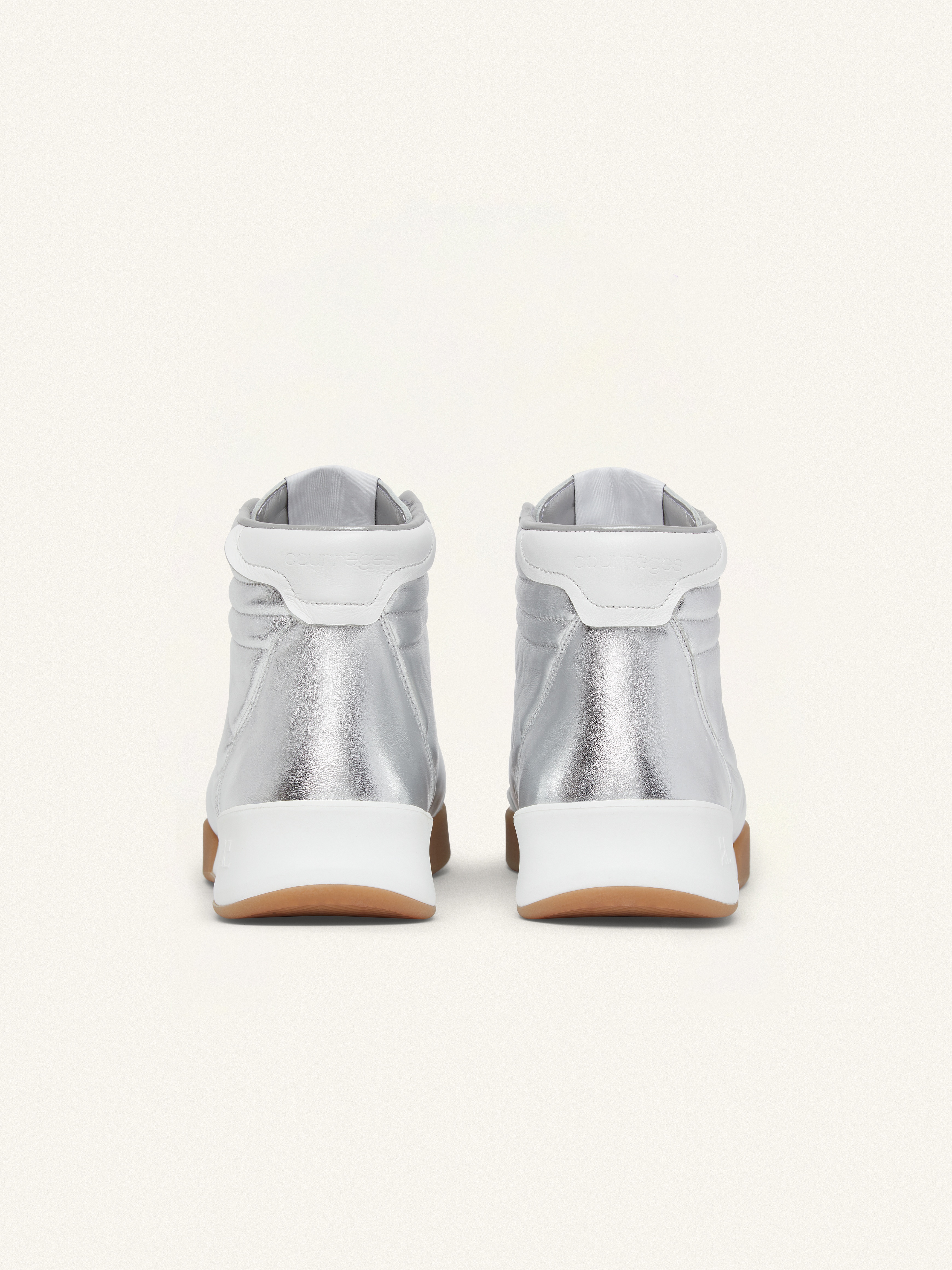 CLUB02 MID SILVER LEATHER SNEAKERS - 4