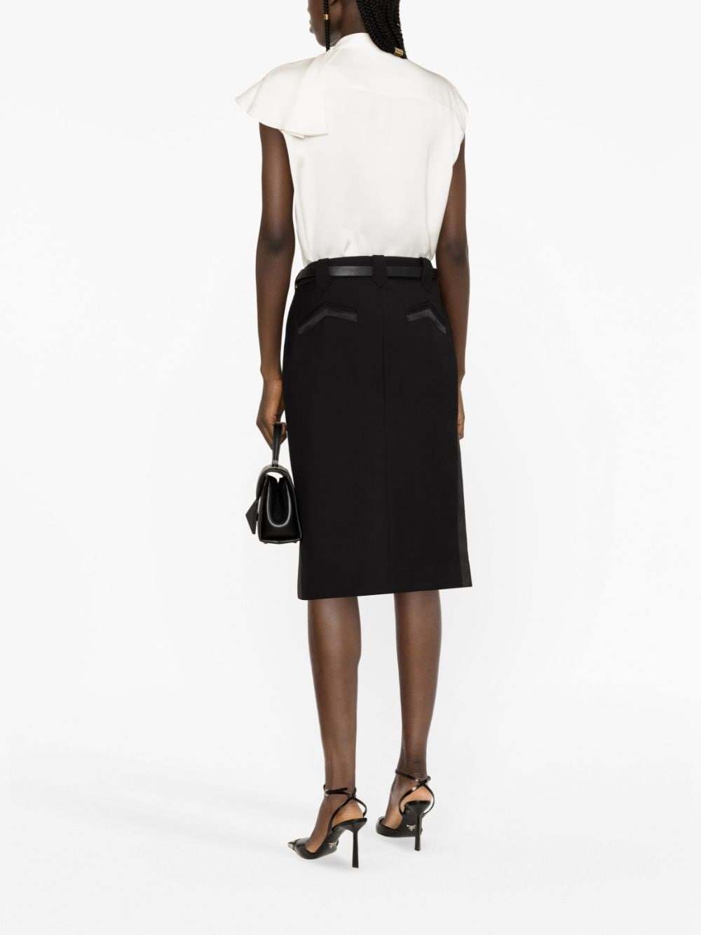 front-slit midi skirt - 4