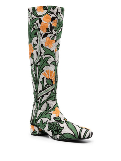 La DoubleJ Edie 40mm floral-jacquard boots outlook