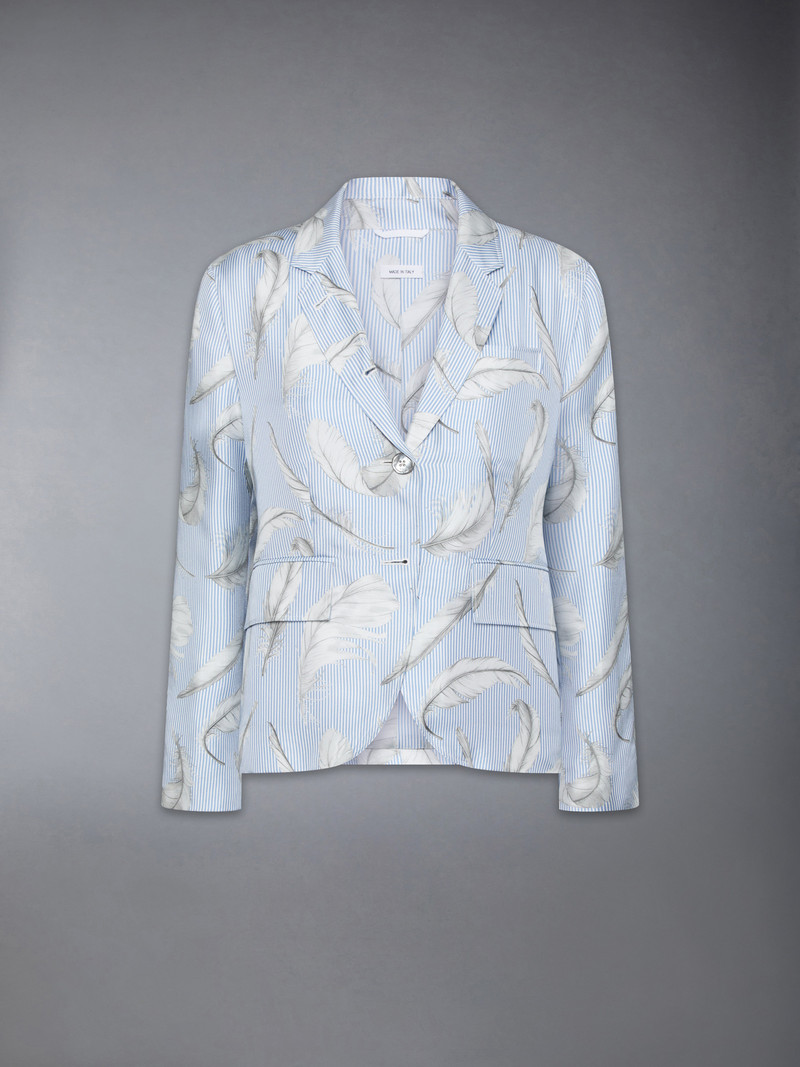 FEATHER PRINTED SILK TWILL HIGH ARMHOLE SPORTCOAT 1