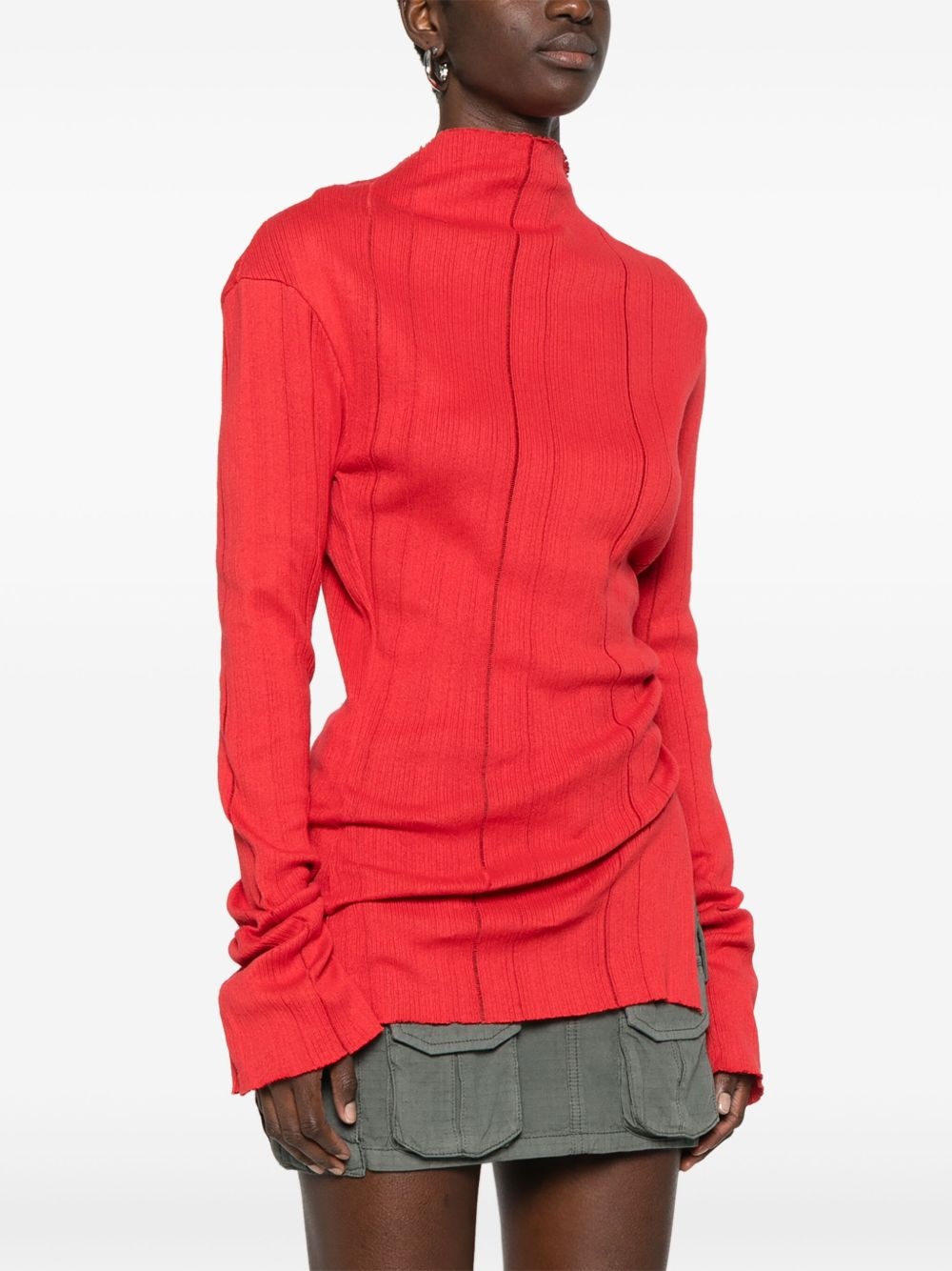 slit-detail knitted top - 3