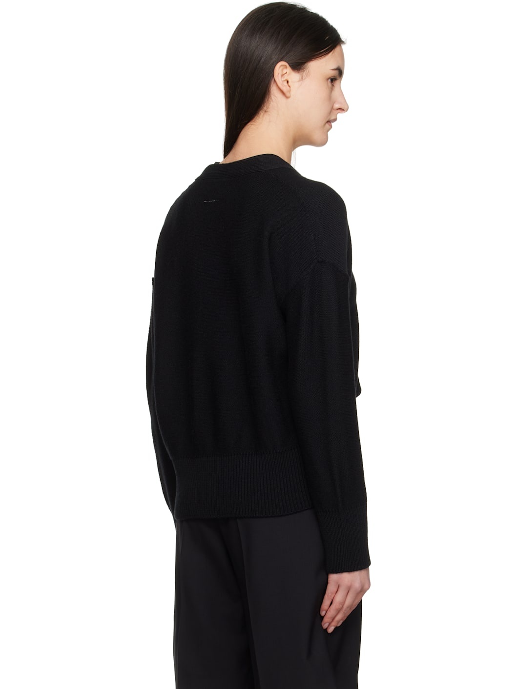 Black Boxy Ripped Cardigan - 3