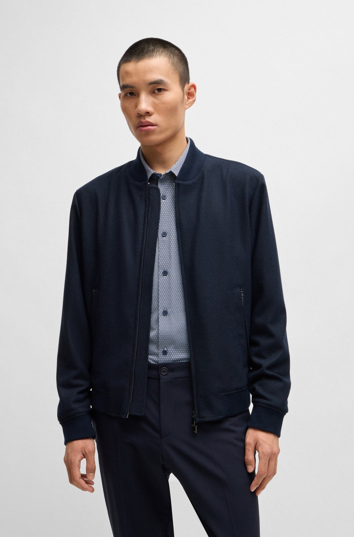 SLIM-FIT JACKET WITH TWO-WAY FRONT ZIP - 2