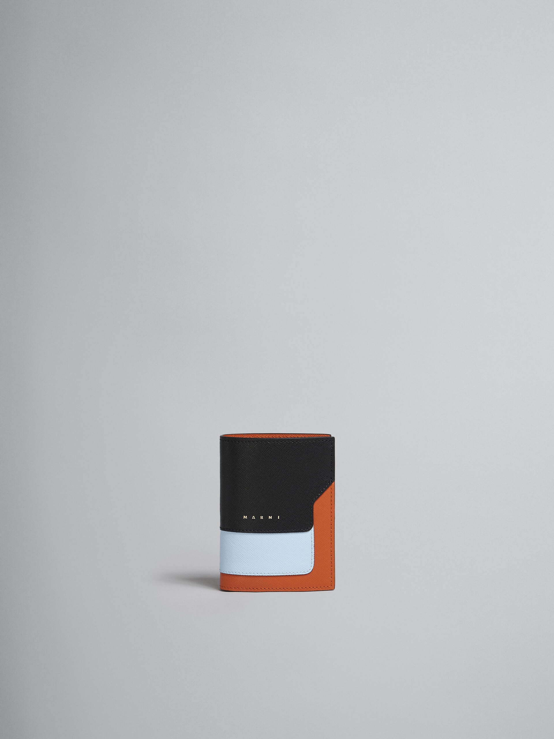 BLACK MULTICOLOUR SAFFIANO LEATHER BI-FOLD WALLET - 1