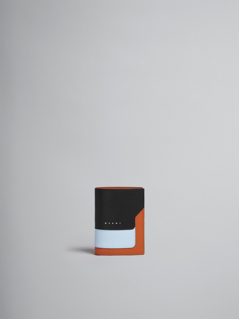 BLACK MULTICOLOUR SAFFIANO LEATHER BI-FOLD WALLET 1