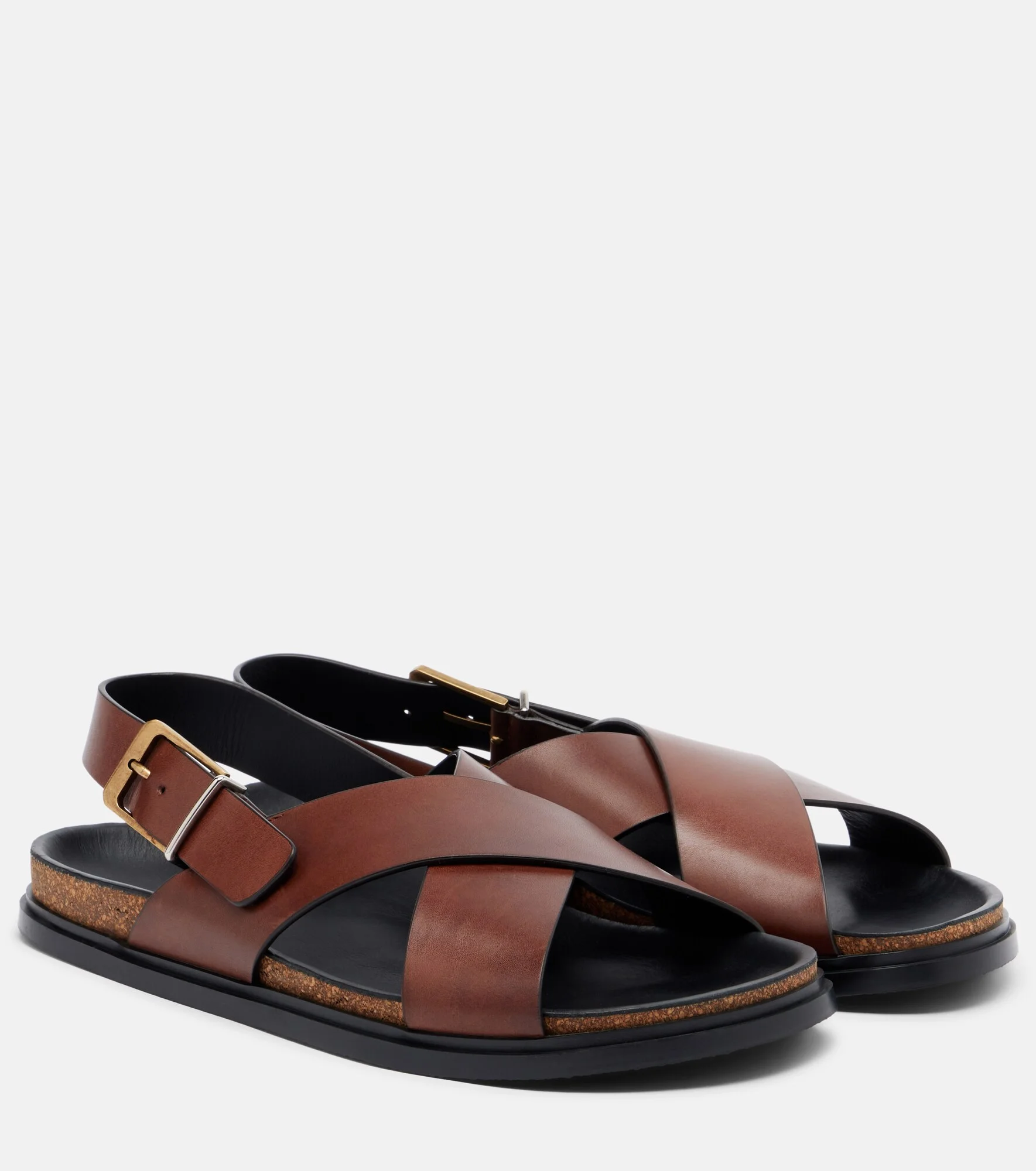 Buckle leather sandals - 1