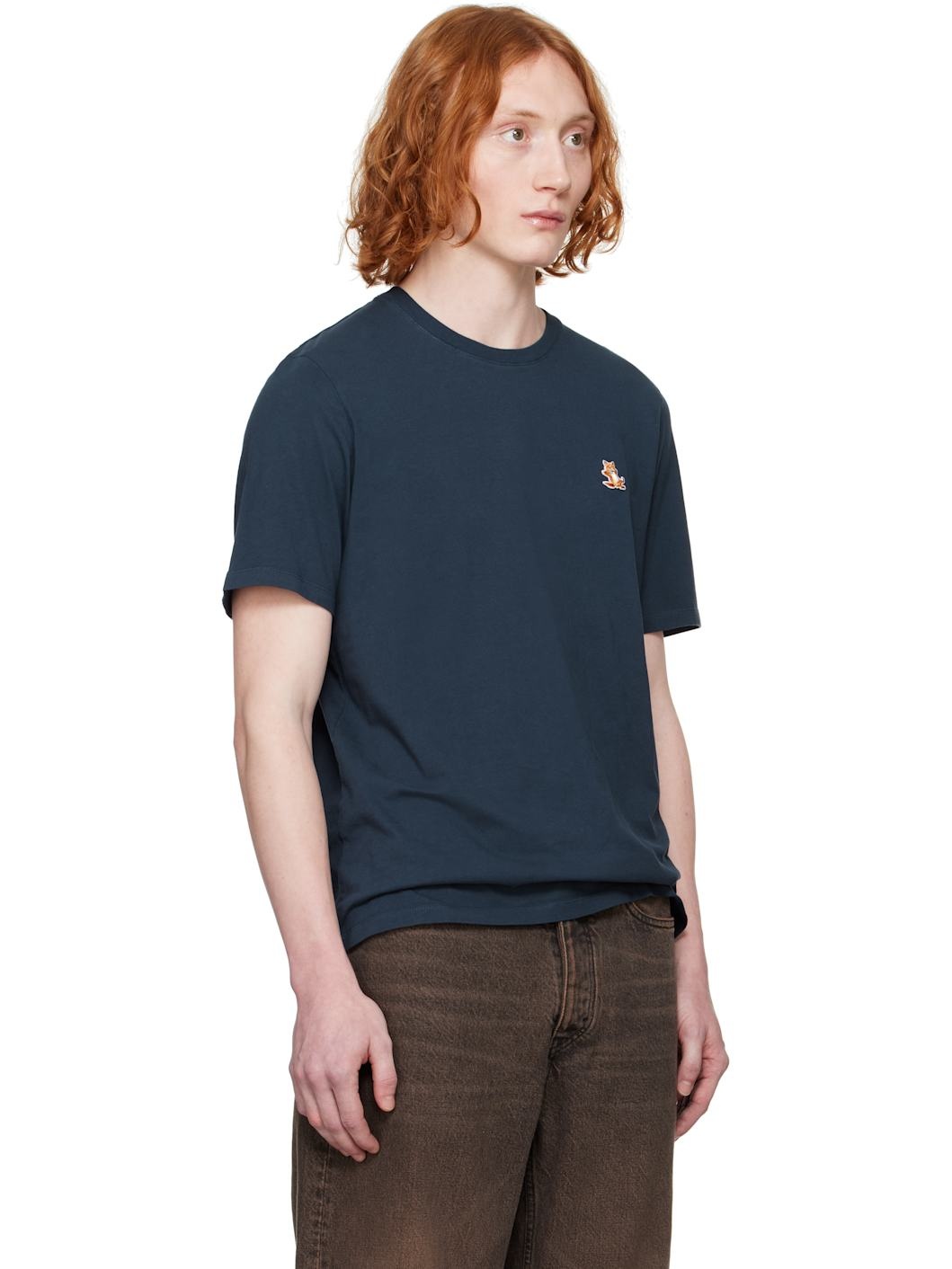 Navy Chillax Fox Patch Regular T-shirt - 2