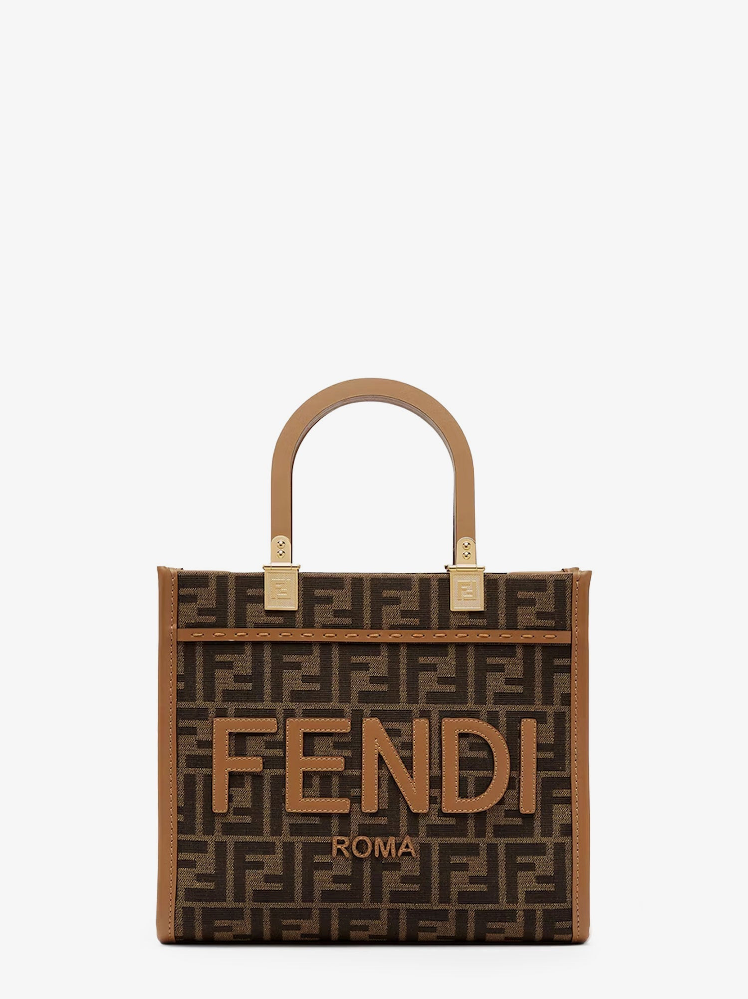 Fendi Fendi Sunshine Small Jacquard Ff Fabric Shoulder Bag - 1