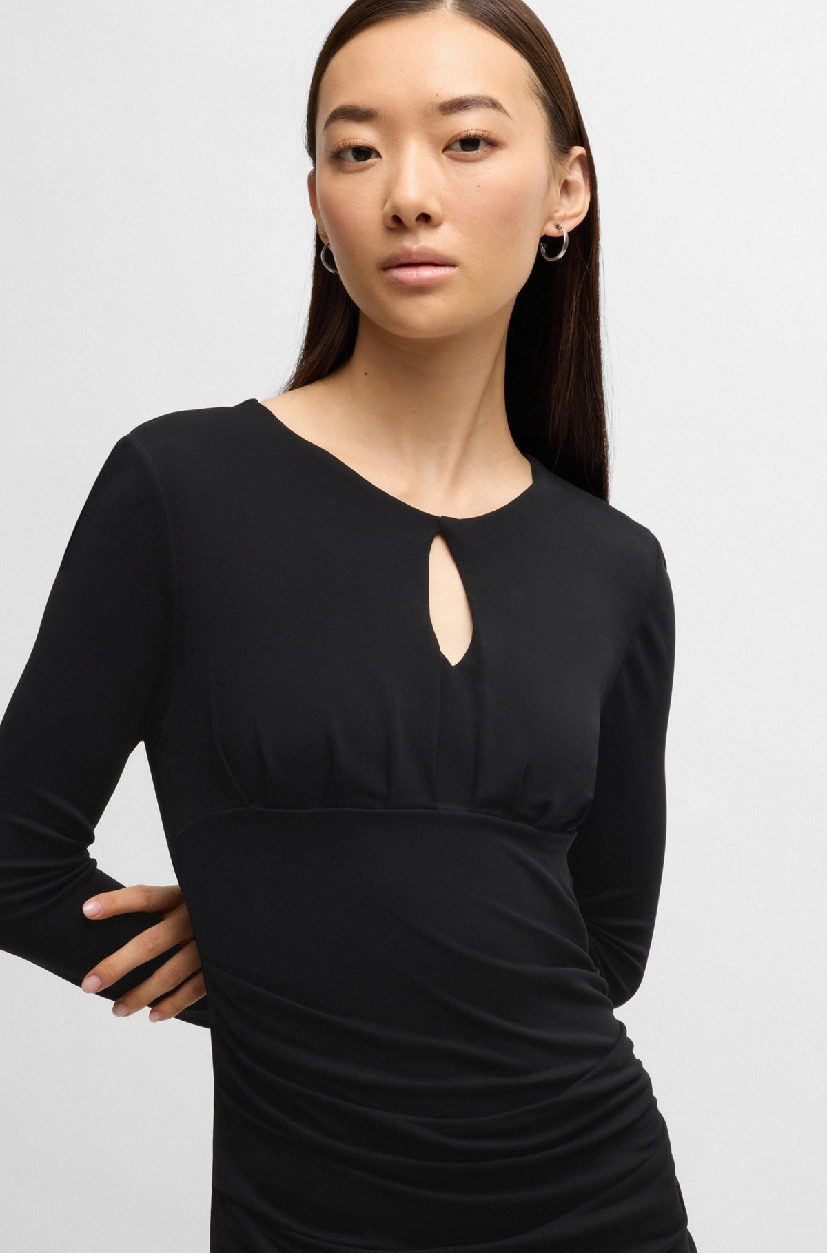 MATTE-JERSEY DRESS WITH KEYHOLE NECKLINE - 5
