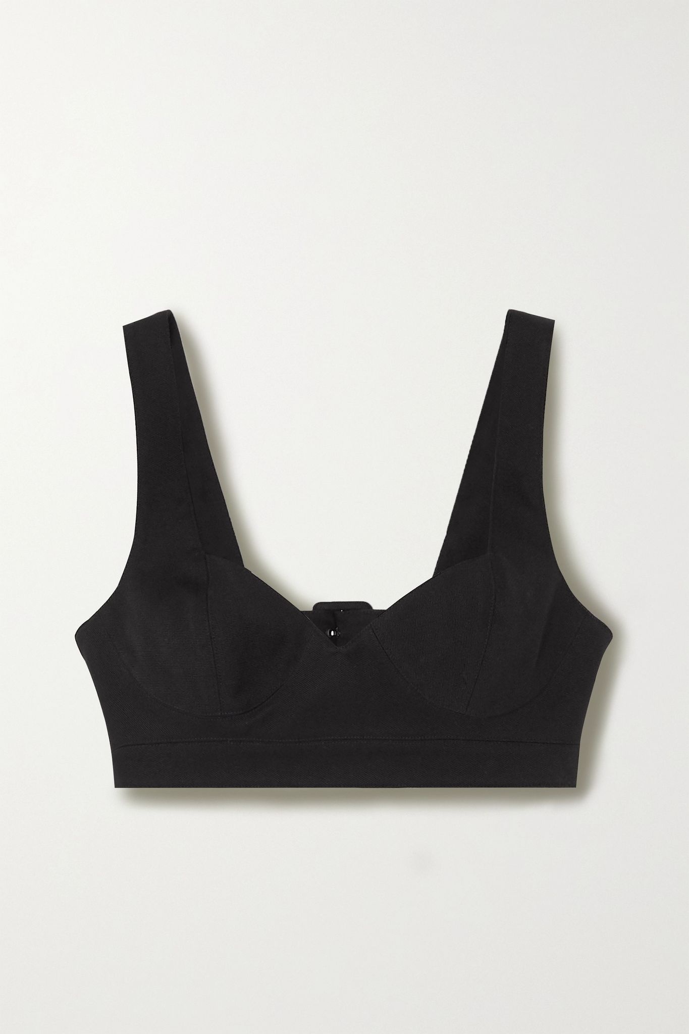 Cotton-gabardine bustier top - 1