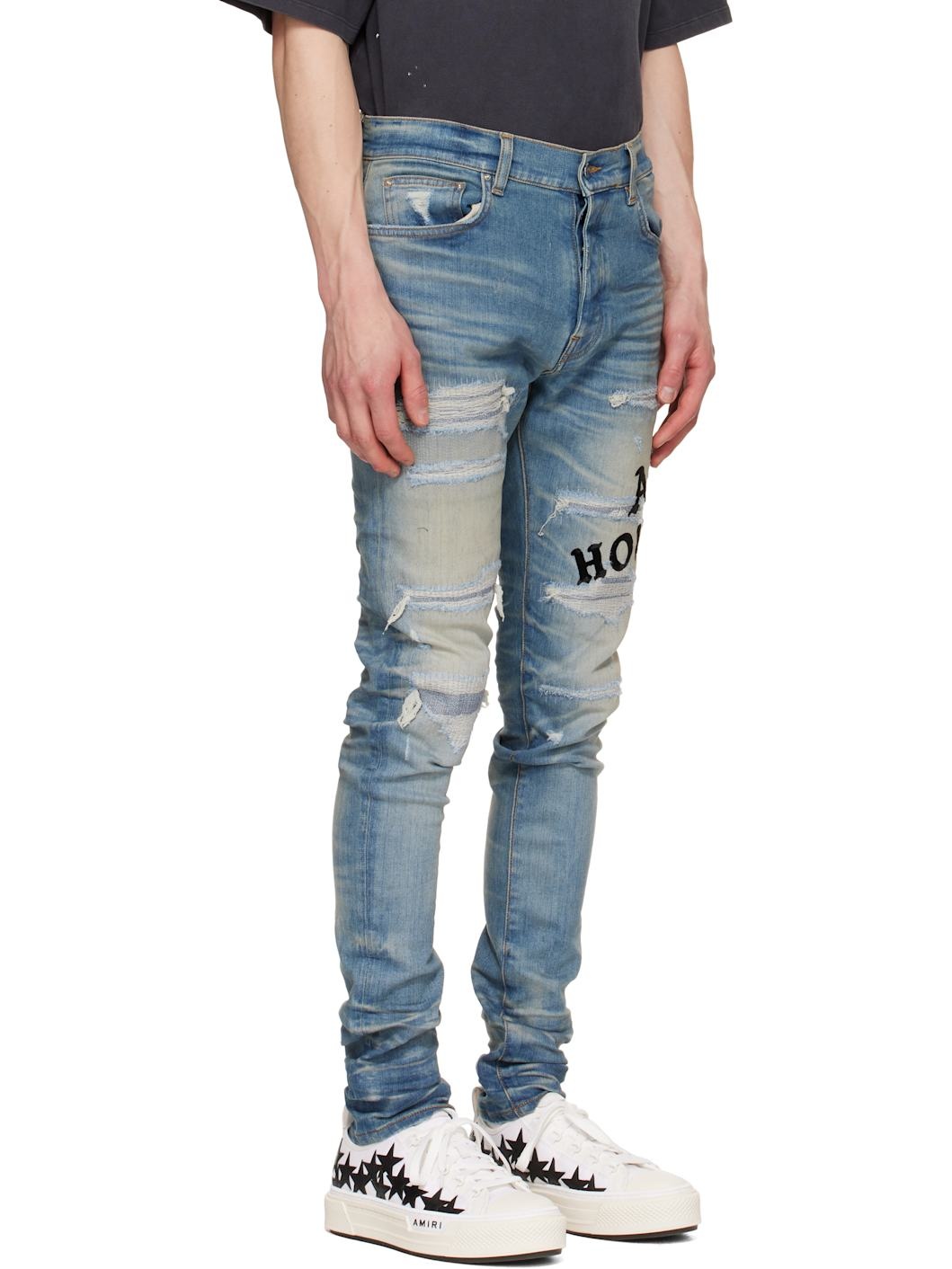 Blue 'AMIRI Hollywood' Repaired Jeans - 2