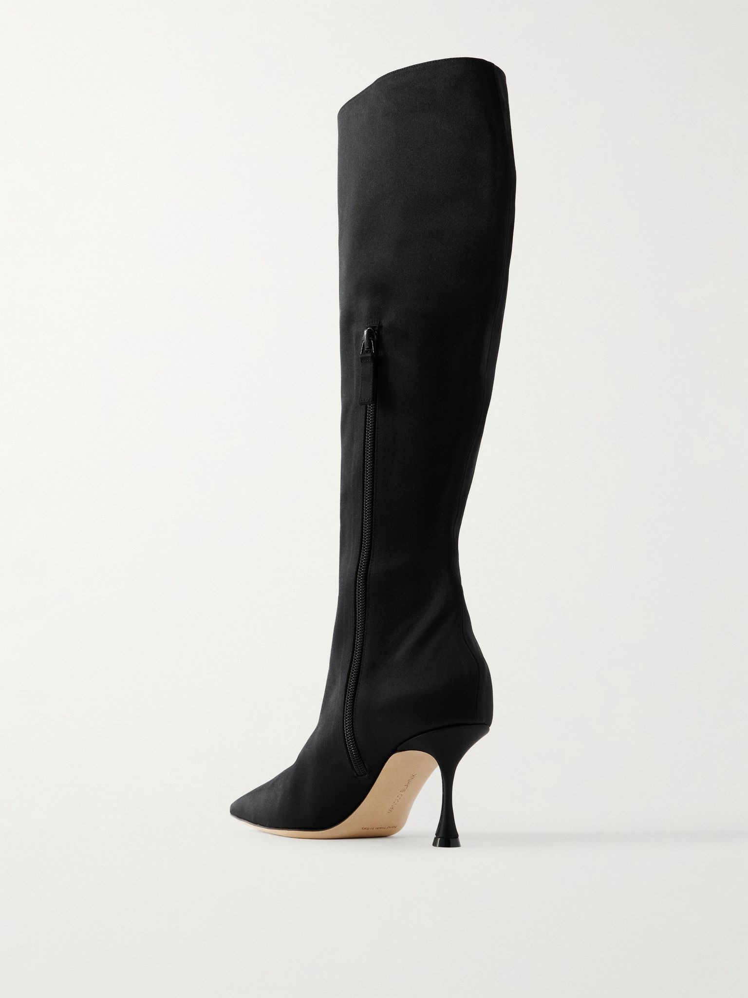 Menki 70 embroidered satin knee boots Black - 3