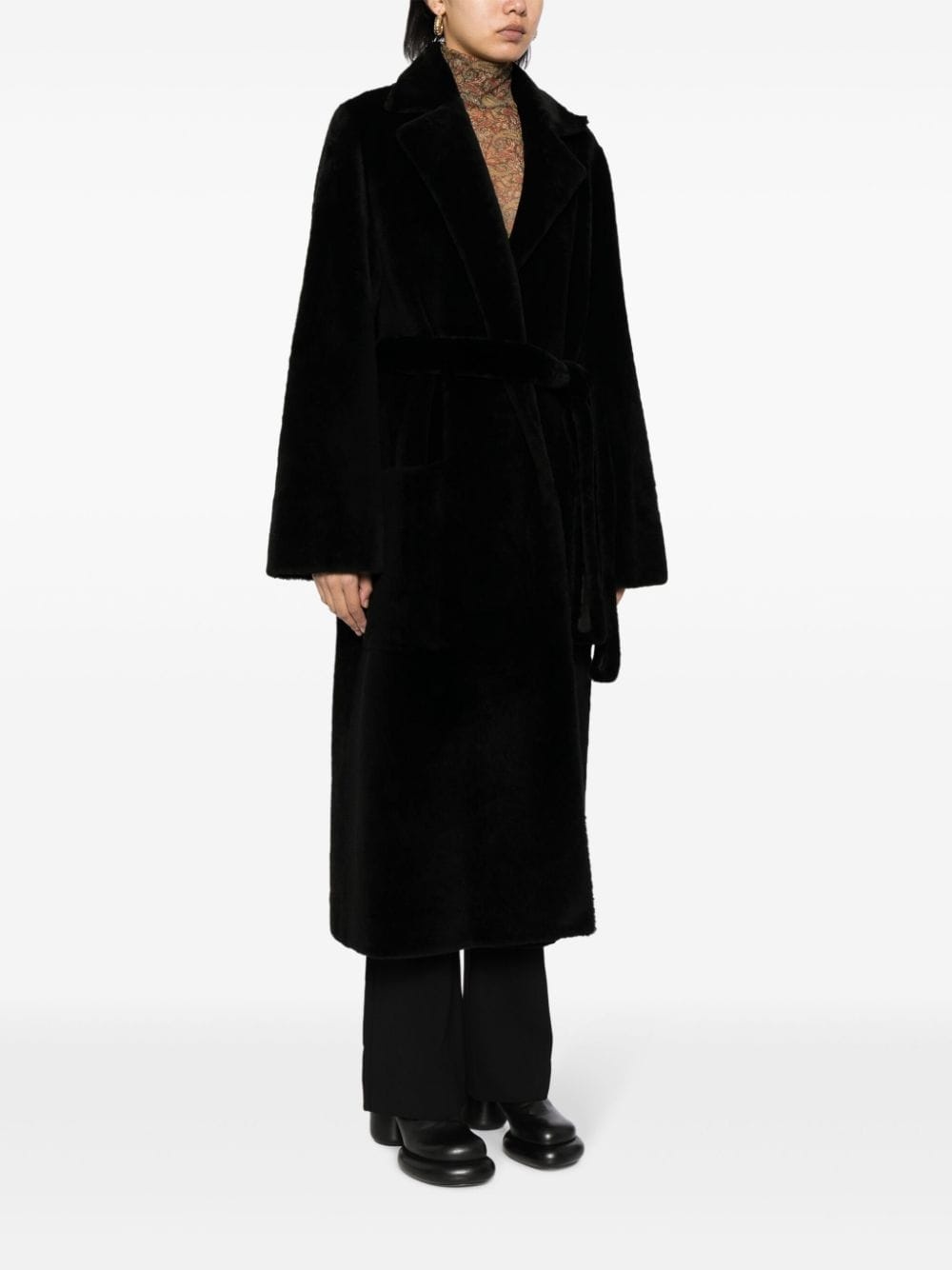 reversible shearling coat - 3