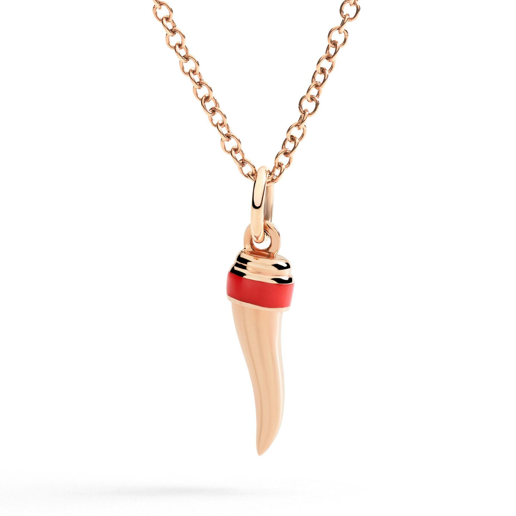 ROSE GOLD & ENAMEL HORN CHARM - 2
