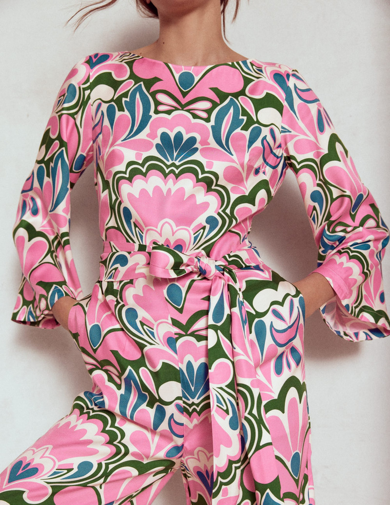 Kimono Sleeve Jumpsuit-Meadowsweet Pink, Freesia 3