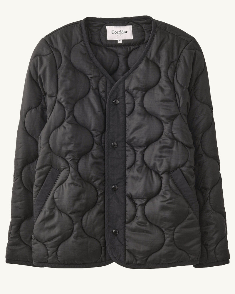 QUILTED LINER JACKET - BLACK 1