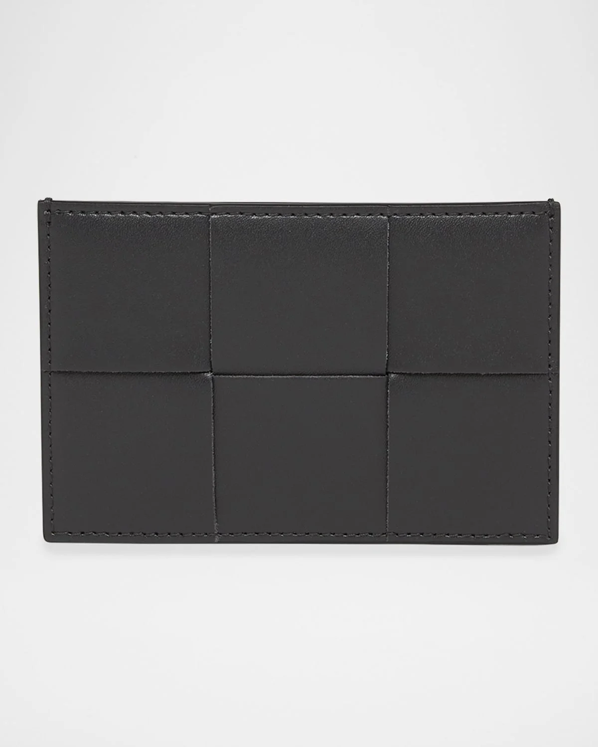 Men's Woven Leather Card Case - 1