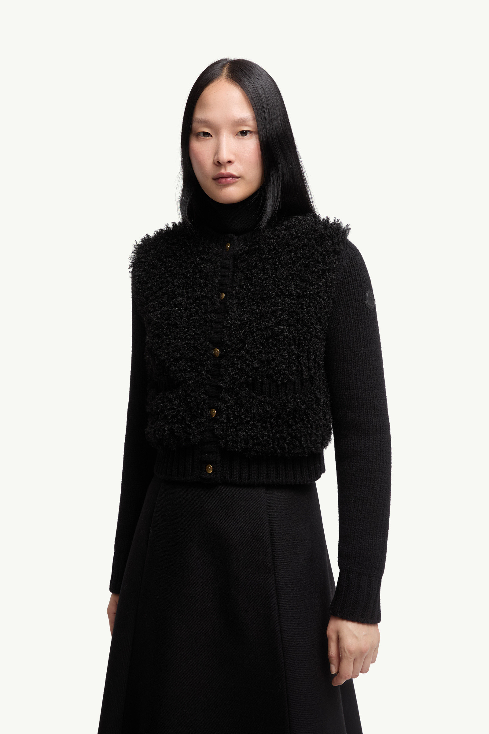 Padded Wool & Teddy Cardigan - 3
