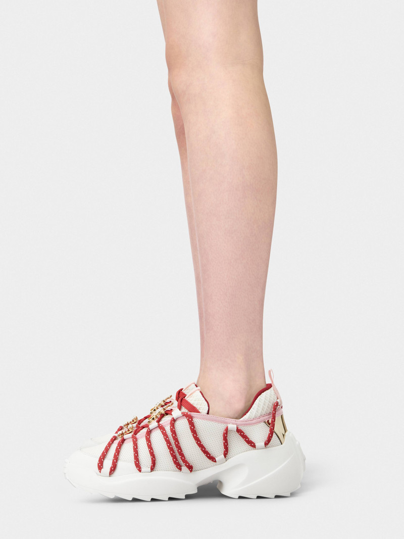 Roger Vivier Viv' Zag Sneakers in fabric and leather outlook