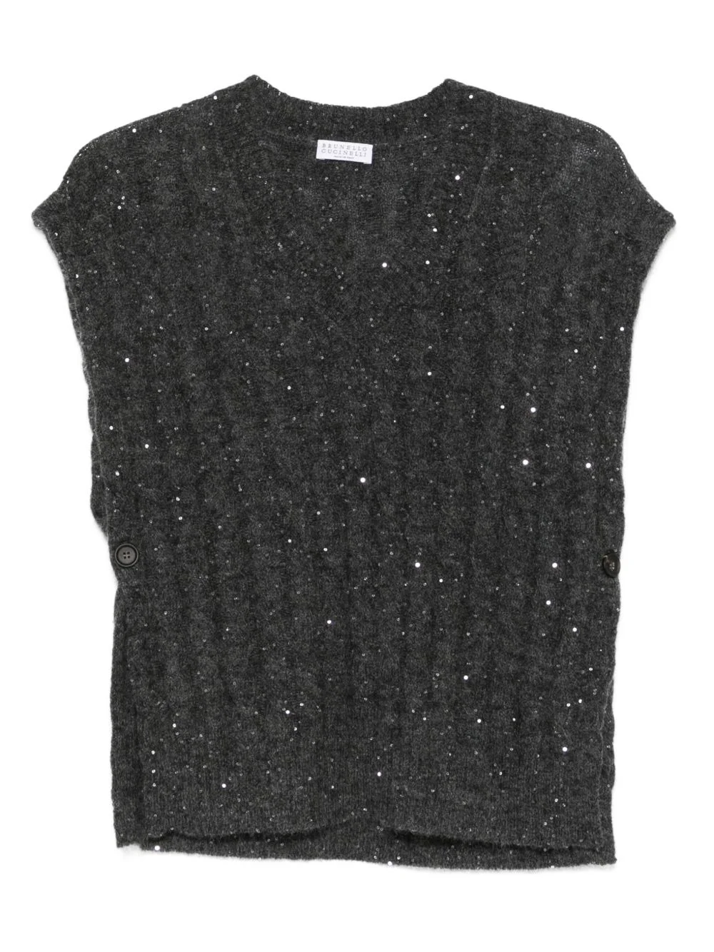 sequin-embellished sleeveless top - 1