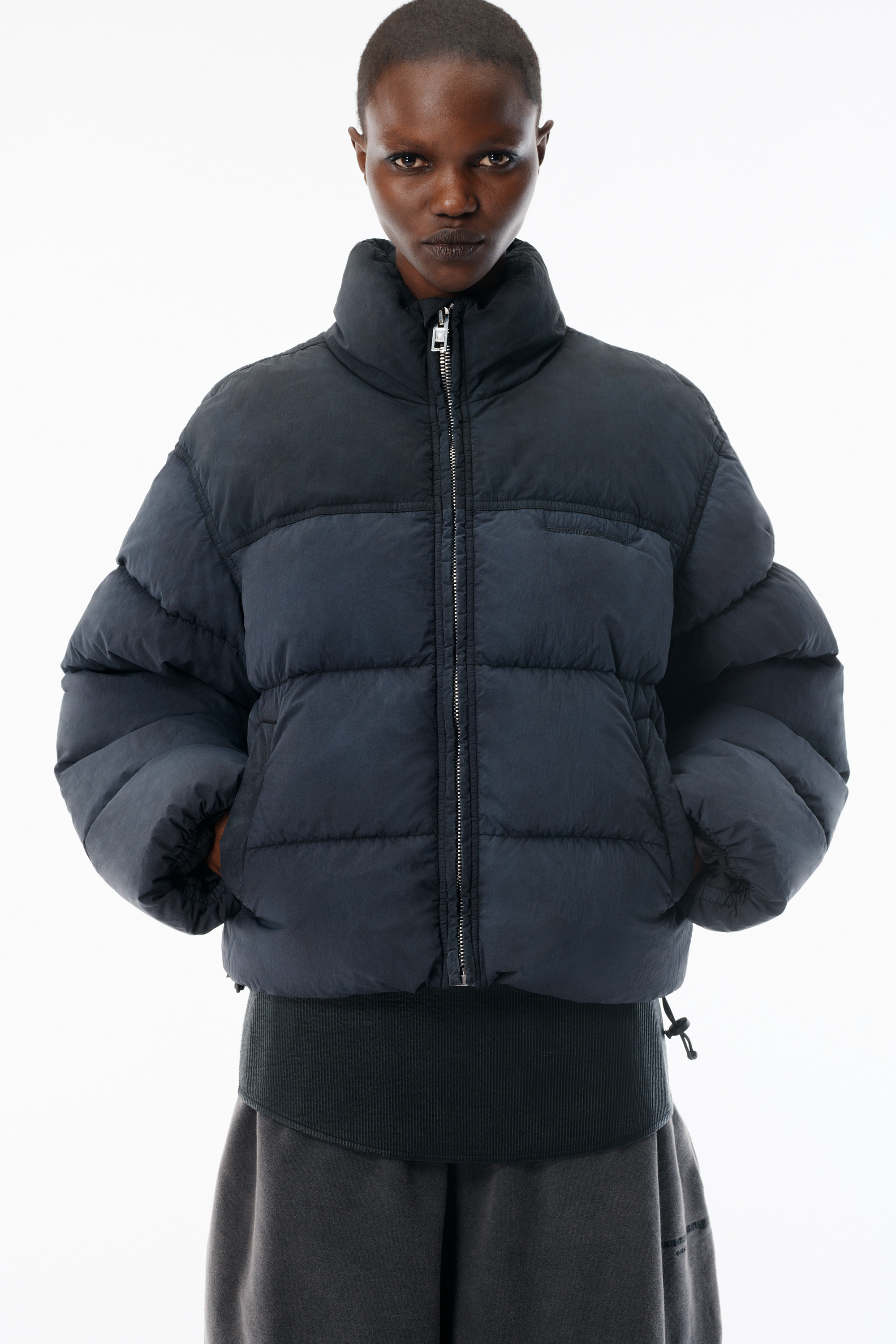 Graphite Matte Nylon Puffer Jacket - 5