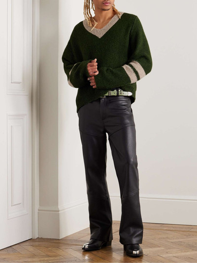 Enfants Riches Déprimés Asymmetric Striped Brushed-Cashmere Sweater outlook