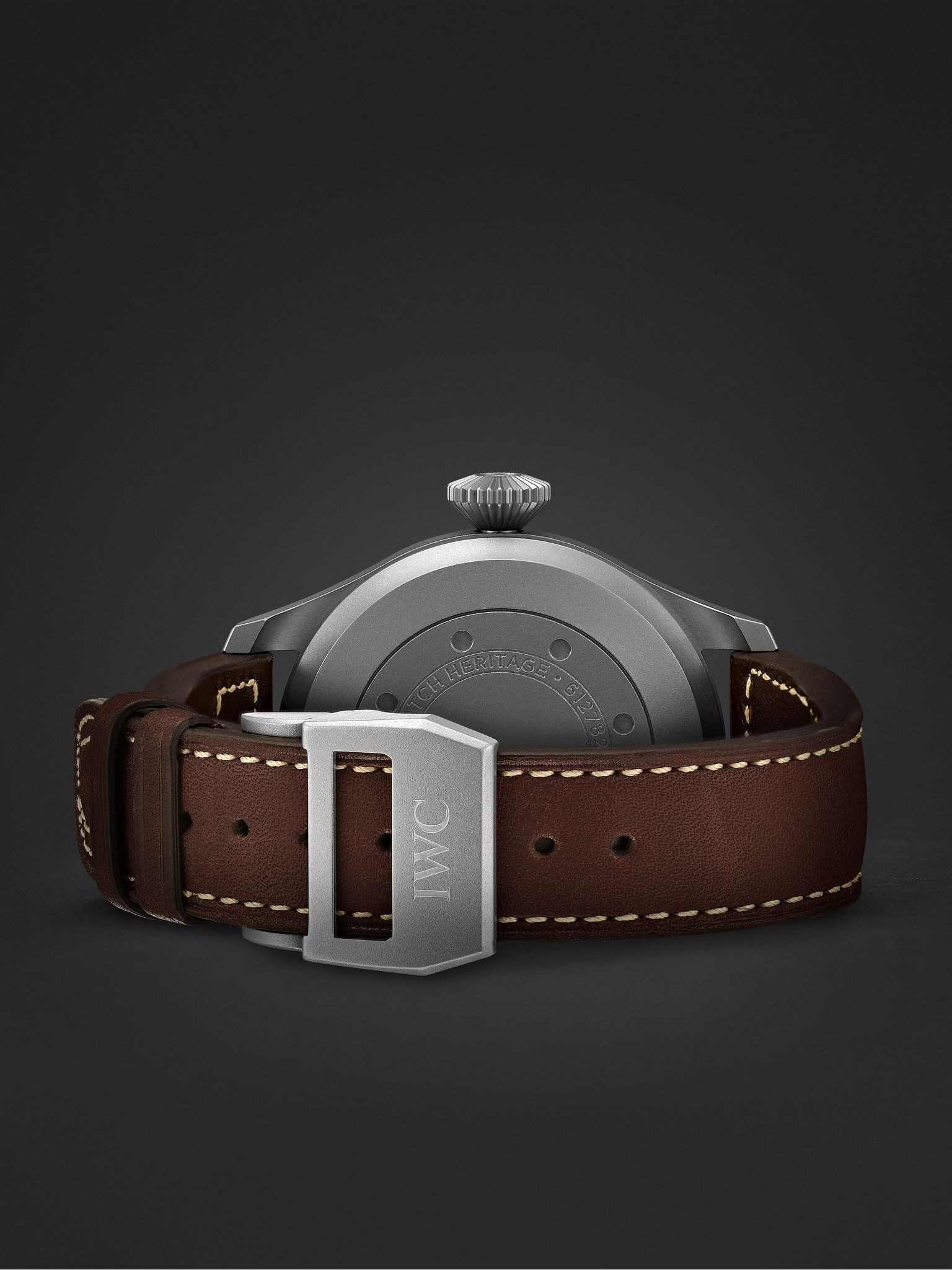 Big Pilot's Heritage Automatic 46.2mm Titanium and Leather Watch, Ref. No. IW501004 Black - 7