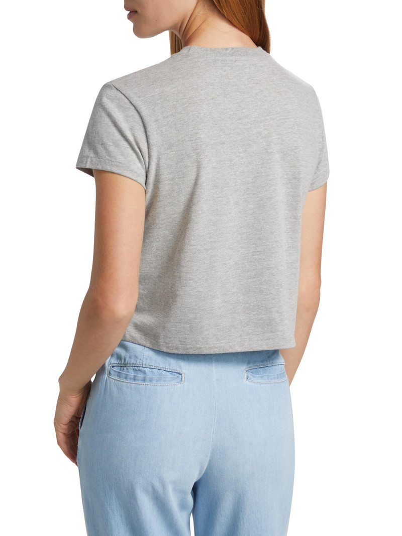 Women's Cotton Crop T-Shirt - Heather Grey 5