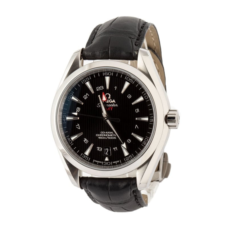 Pre-owned Omega Aqua Terra 150M 43MM Steel on Leather Strap - 2