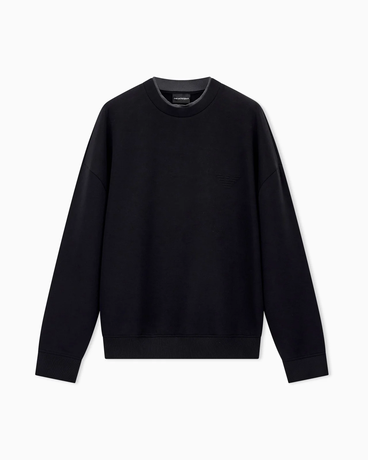 DOUBLE JERSEY SWEATSHIRT WITH EAGLE EMBROIDERY - 1