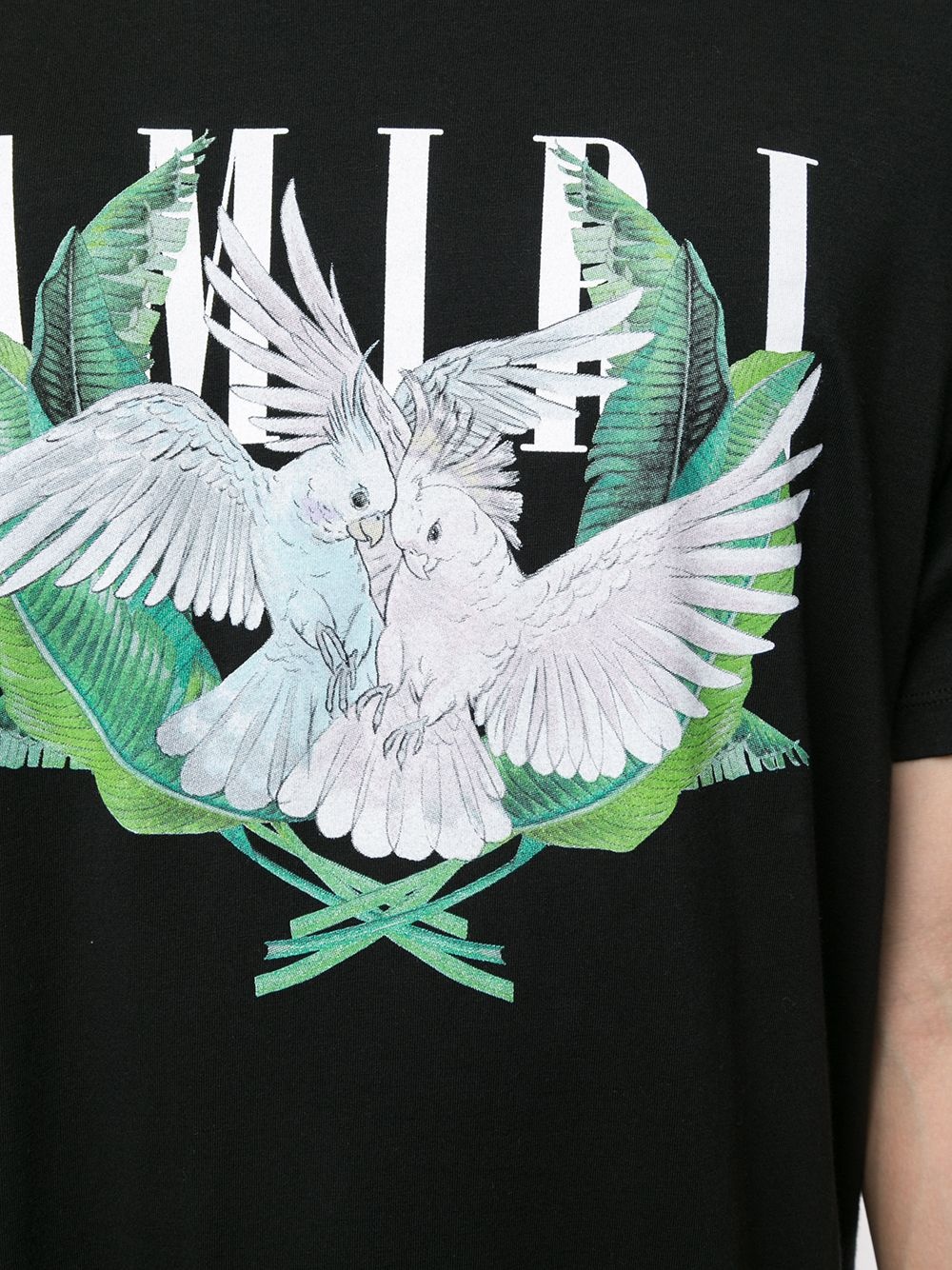 bird couple print T-shirt - 5