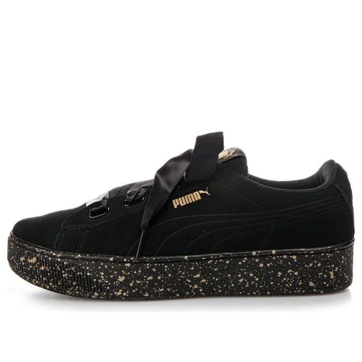 (WMNS) PUMA Vikky Platform Ribbon 'Black Gold' 366815-01 - 1