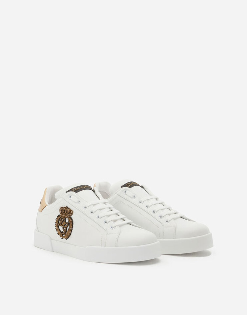 Dolce & Gabbana Calfskin nappa Portofino sneakers with crown patch outlook