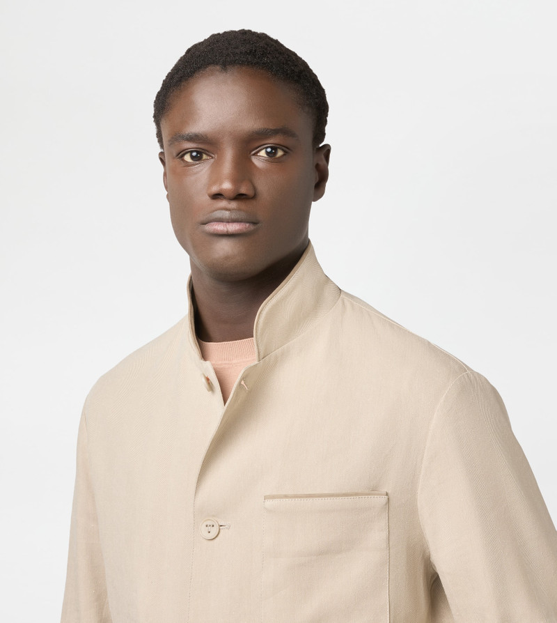 CASTELLO JACKET IN LINEN AND SILK - BEIGE 3