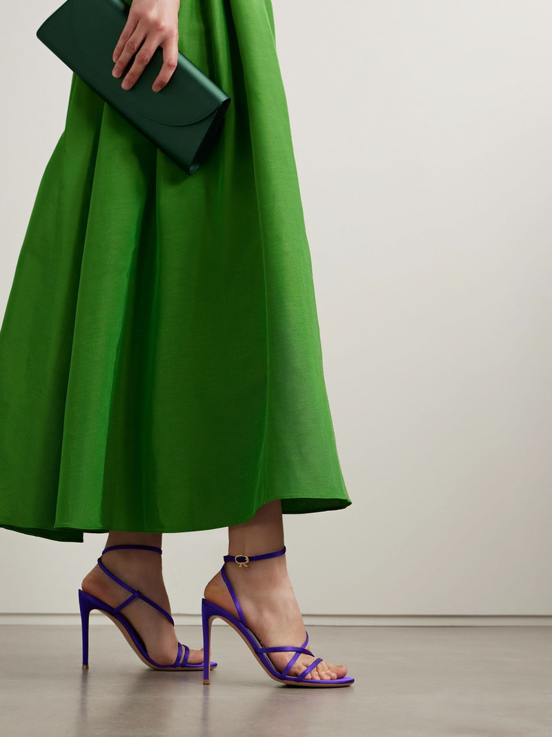 Gianvito Rossi 105 satin sandals Blue outlook