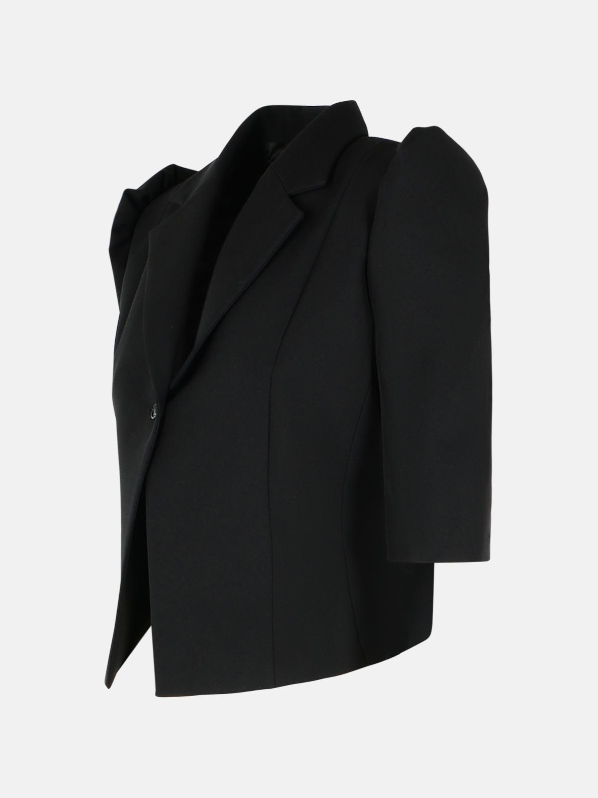 BLACK RECYCLED POLYESTER JACKET - 2