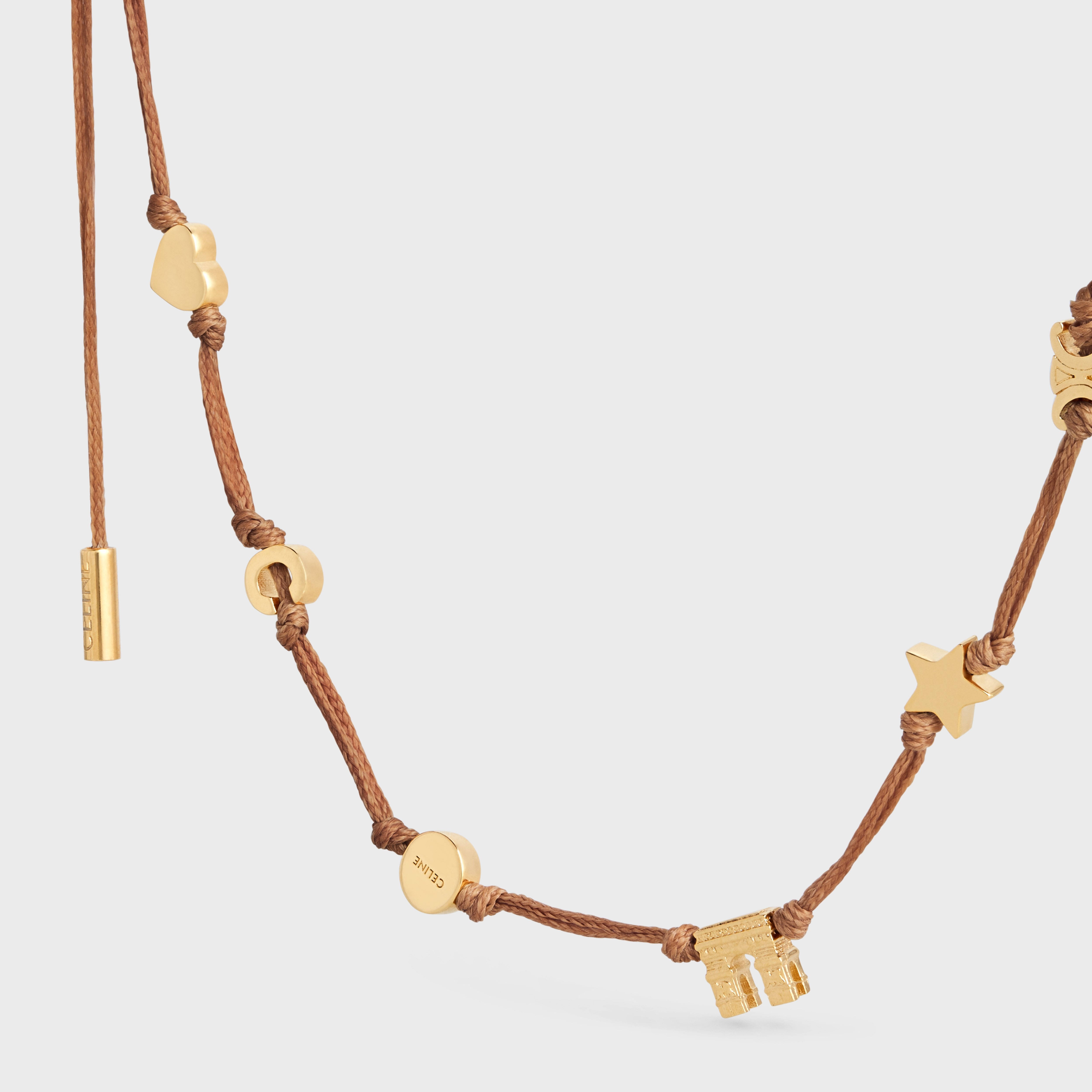Celine Plage Multi Necklace in Brass with Gold Finish and Polyester - 2