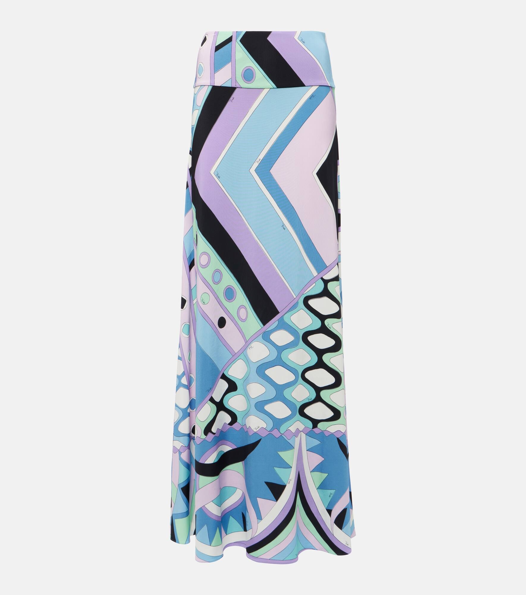 Vivara-printed satin jersey maxi skirt - 1