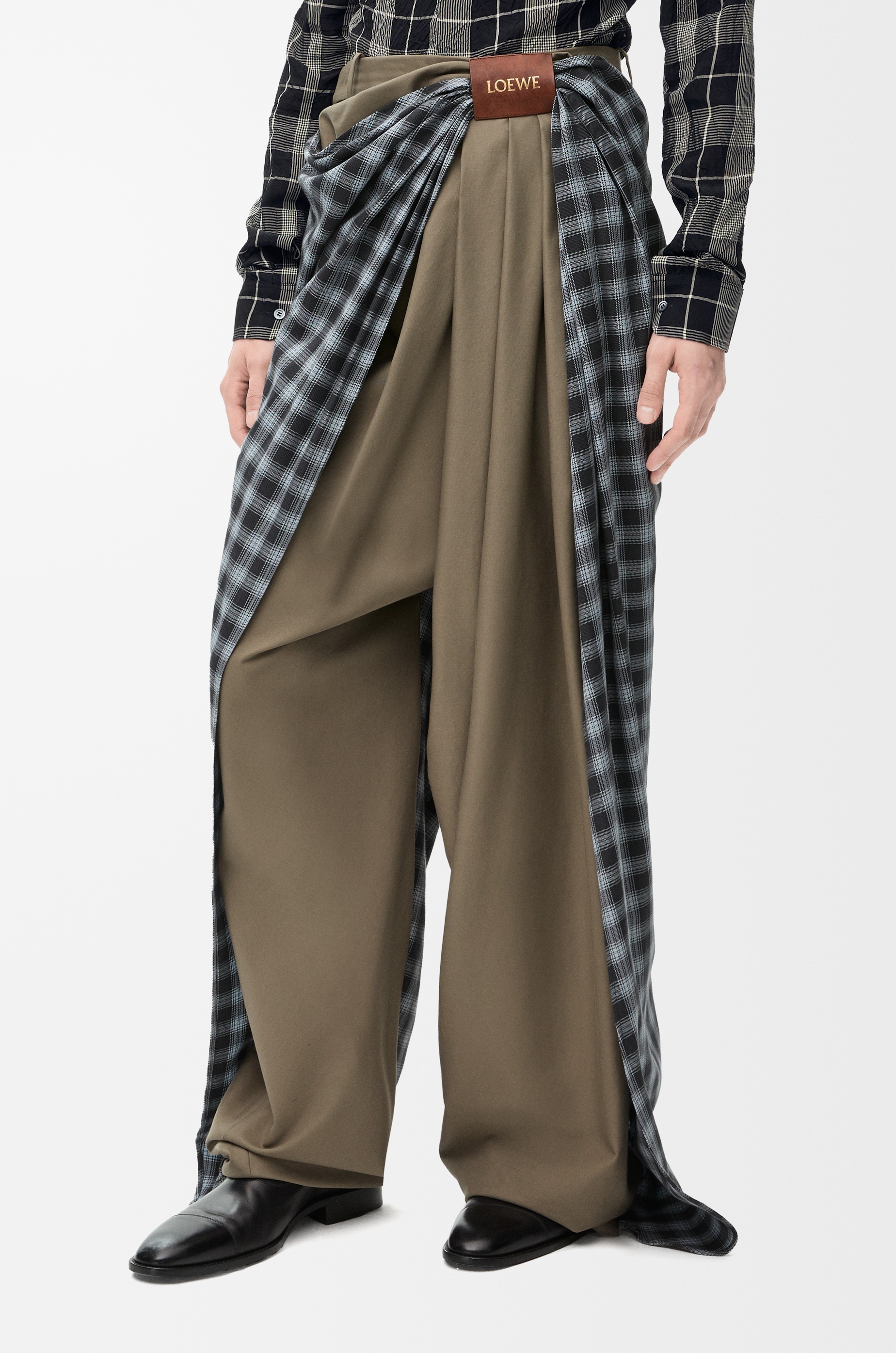 Draped trousers in cotton and wool - 3