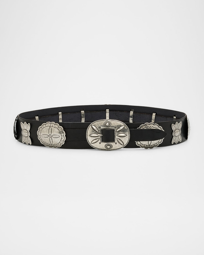 Vacchetta Concho Leather Belt 1