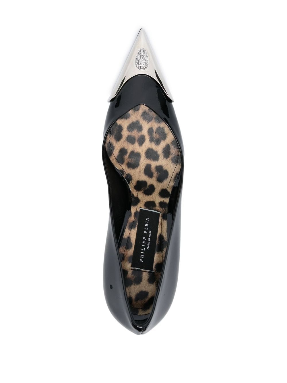 Decollete crystal skull 110mm pumps - 4